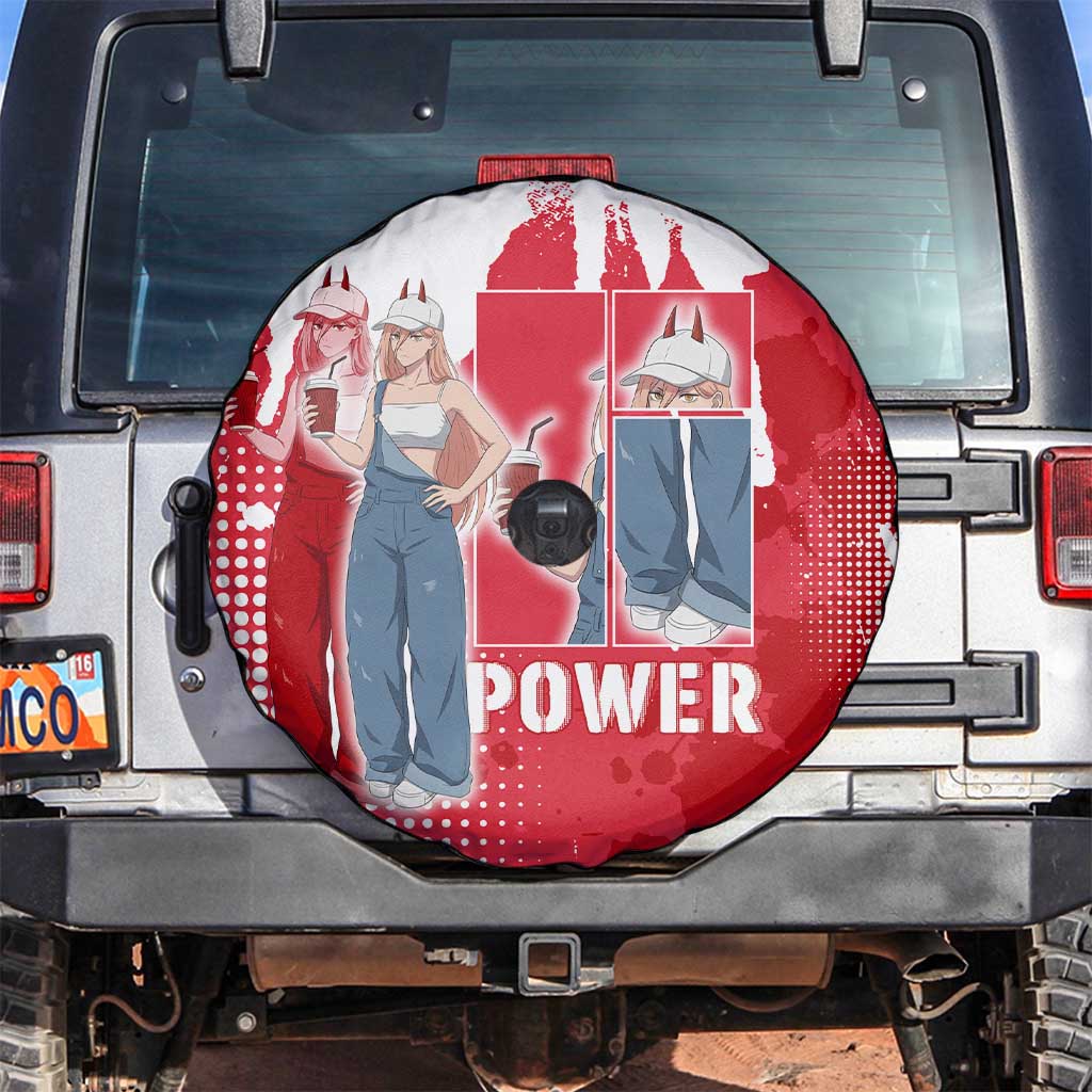 Power Chainsaw Man Spare Tire Cover Grunge Pop Manga Panel Style