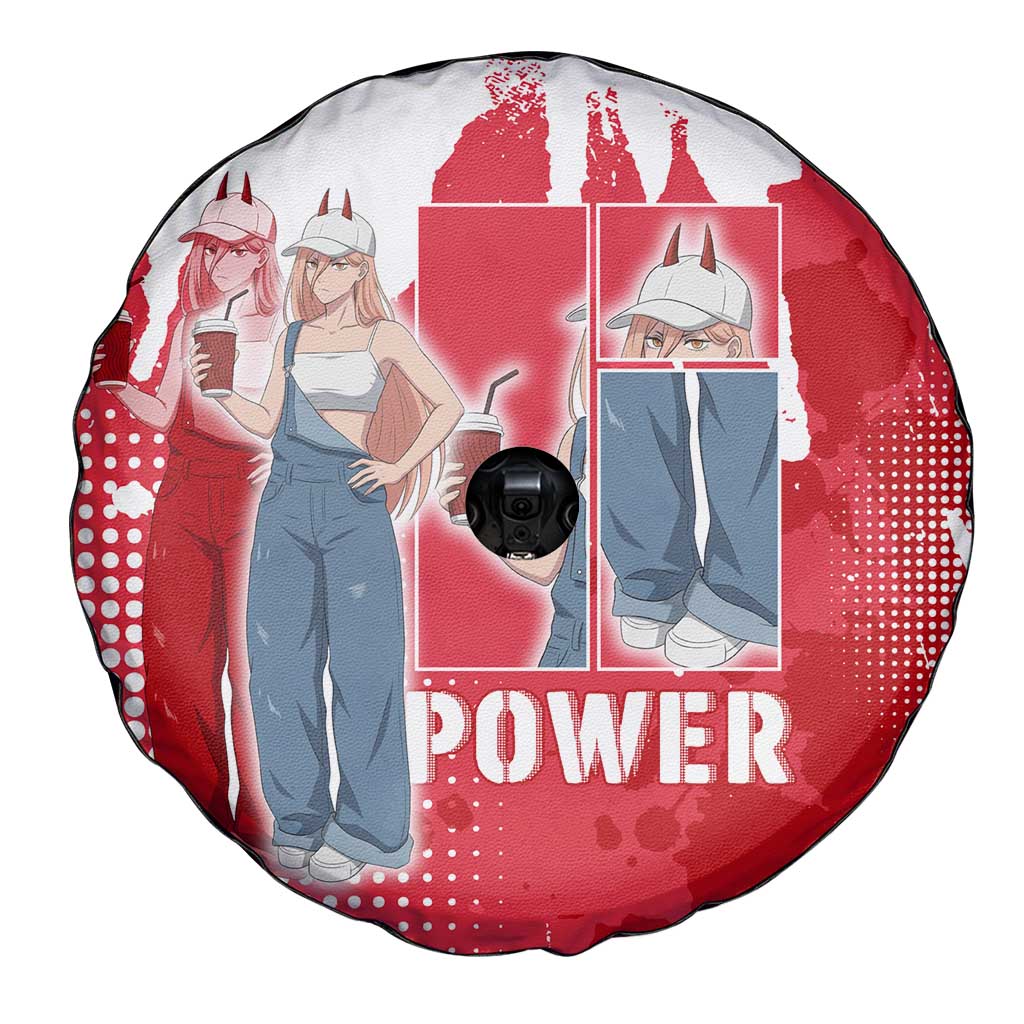 Power Chainsaw Man Spare Tire Cover Grunge Pop Manga Panel Style