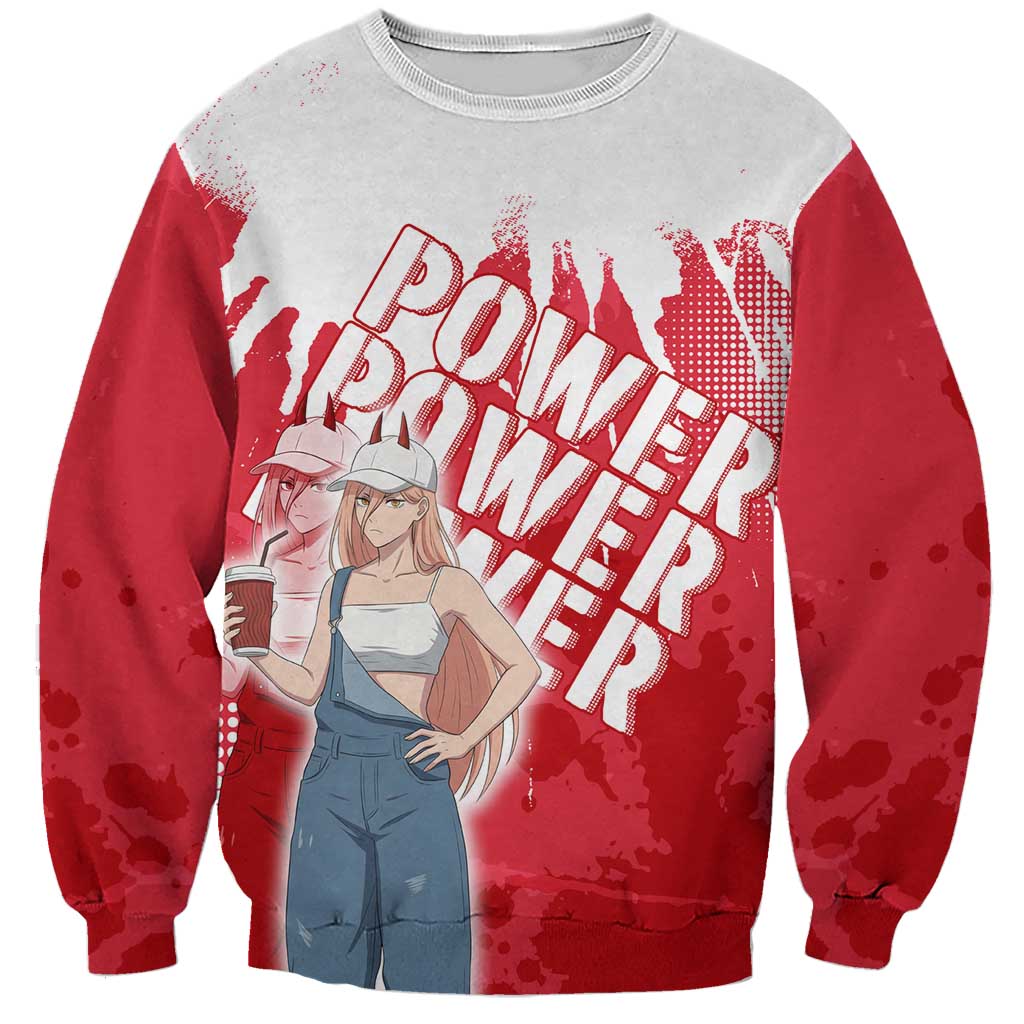 Power Chainsaw Man Sweatshirt Grunge Pop Manga Panel Style