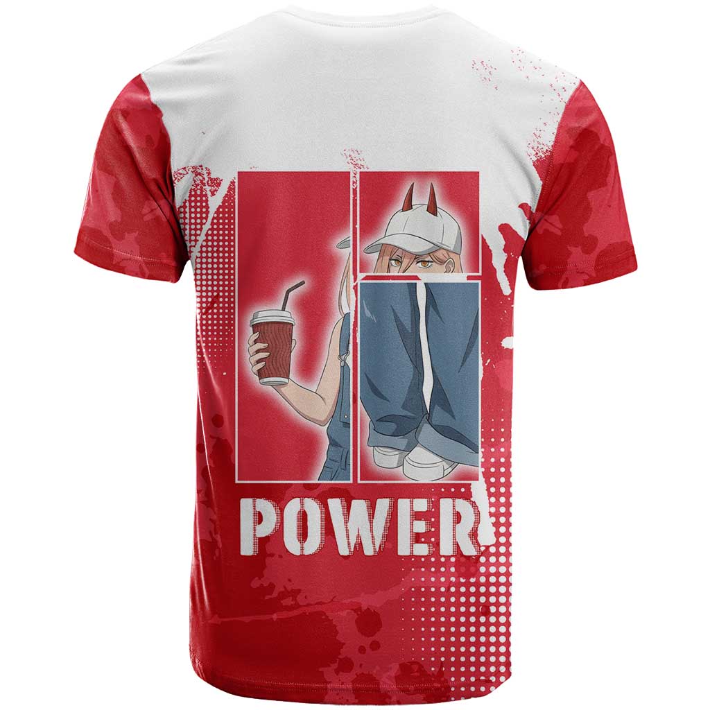 Power Chainsaw Man T Shirt Grunge Pop Manga Panel Style
