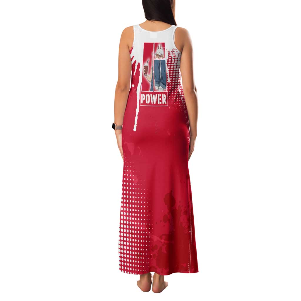 Power Chainsaw Man Tank Maxi Dress Grunge Pop Manga Panel Style