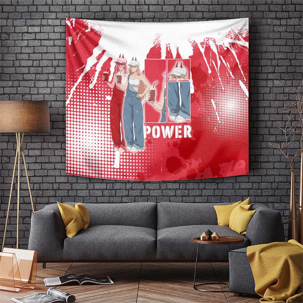 Power Chainsaw Man Tapestry Grunge Pop Manga Panel Style