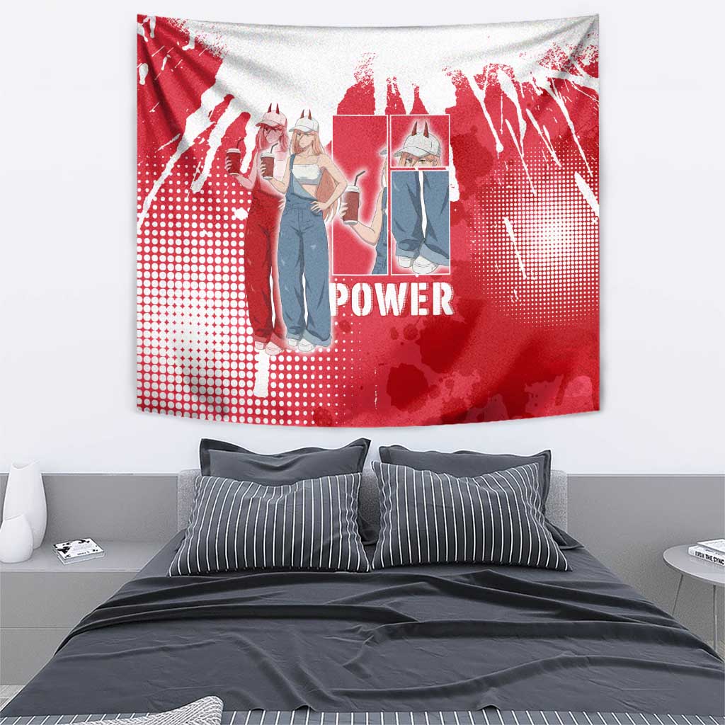 Power Chainsaw Man Tapestry Grunge Pop Manga Panel Style