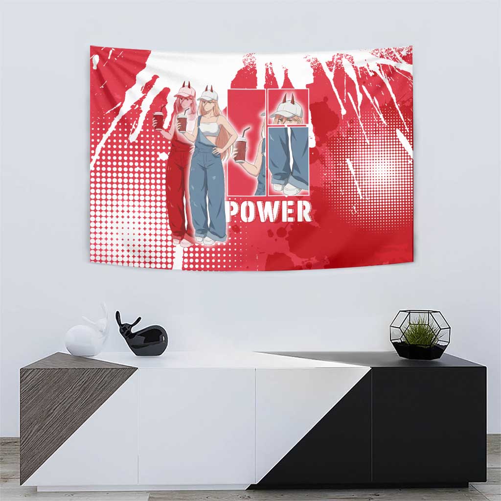 Power Chainsaw Man Tapestry Grunge Pop Manga Panel Style