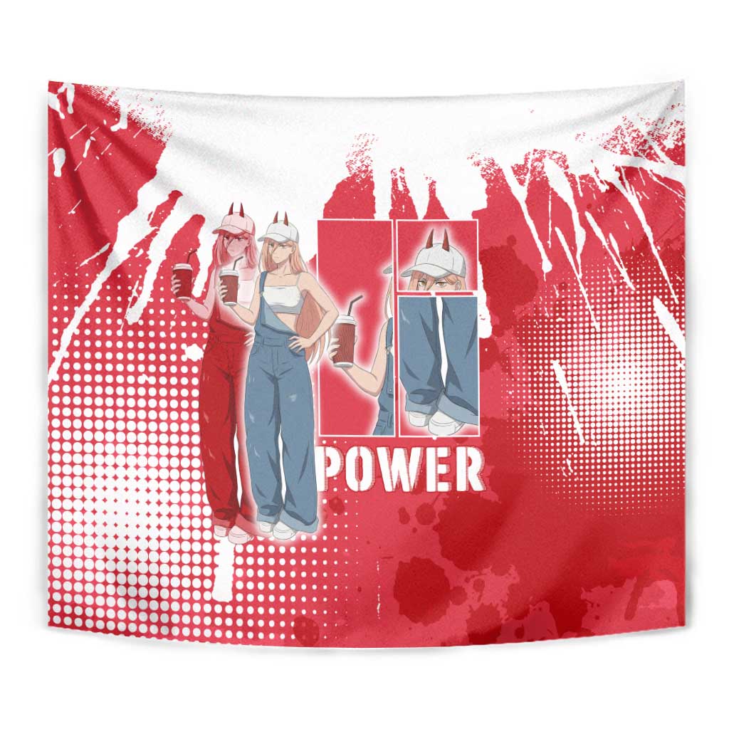Power Chainsaw Man Tapestry Grunge Pop Manga Panel Style