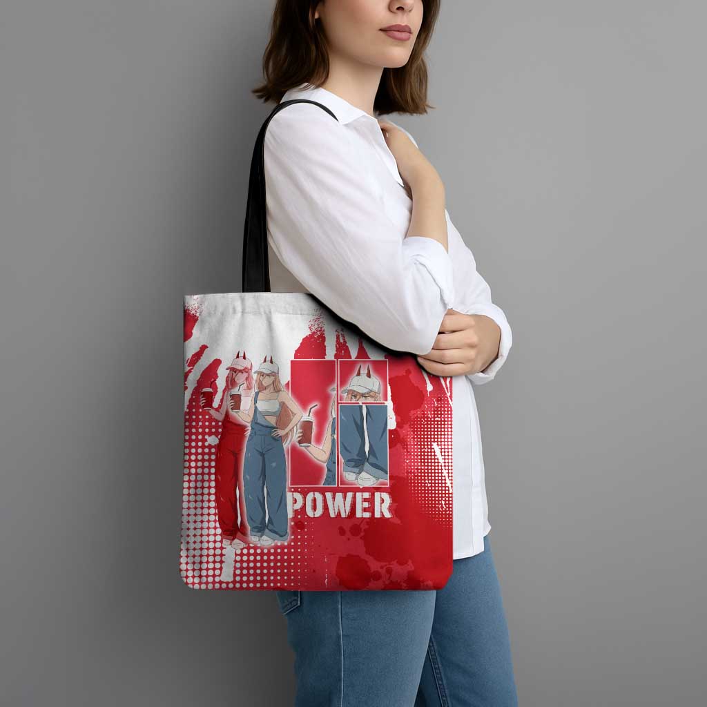 Power Chainsaw Man Tote Bag Grunge Pop Manga Panel Style