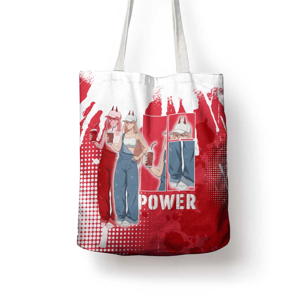 Power Chainsaw Man Tote Bag Grunge Pop Manga Panel Style