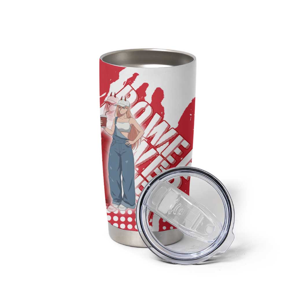 Power Chainsaw Man Tumbler Cup Grunge Pop Manga Panel Style