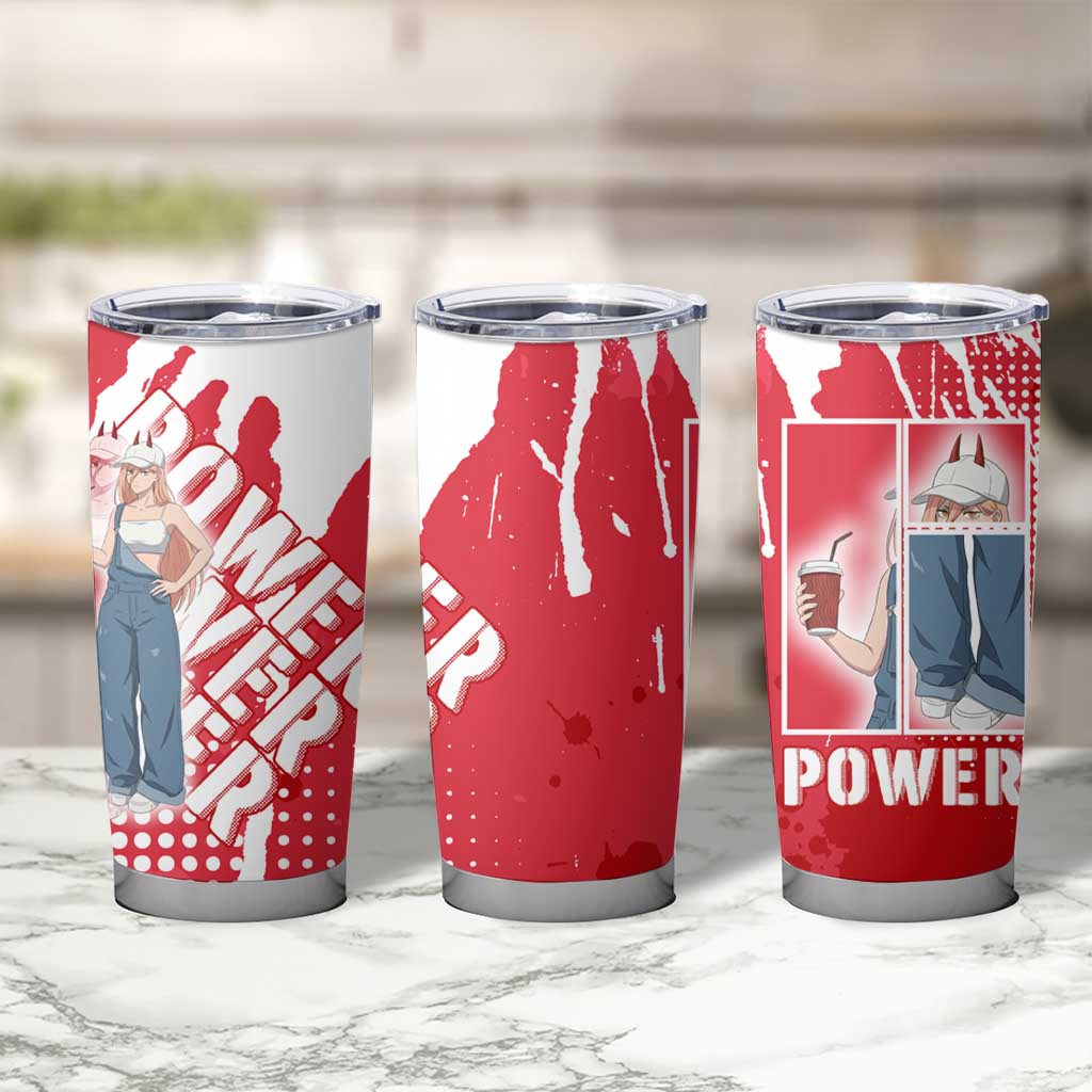 Power Chainsaw Man Tumbler Cup Grunge Pop Manga Panel Style