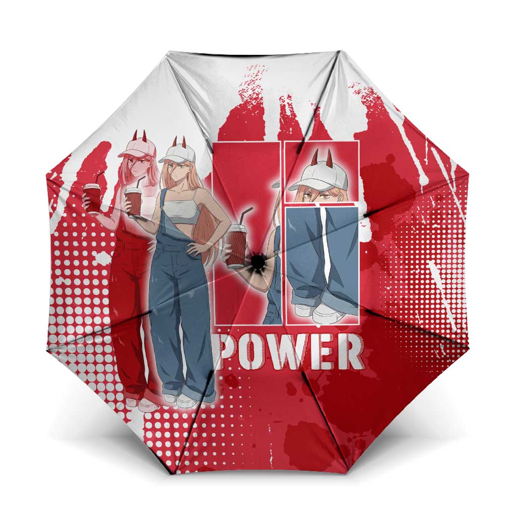 Power Chainsaw Man Umbrella Grunge Pop Manga Panel Style
