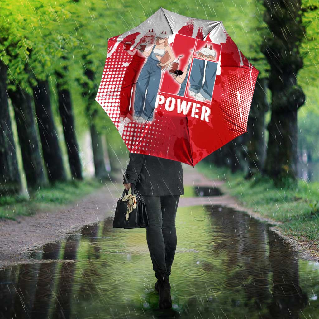Power Chainsaw Man Umbrella Grunge Pop Manga Panel Style