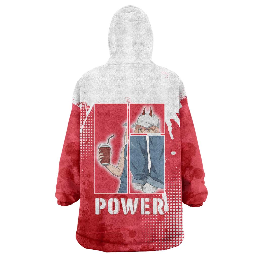 Power Chainsaw Man Wearable Blanket Hoodie Grunge Pop Manga Panel Style