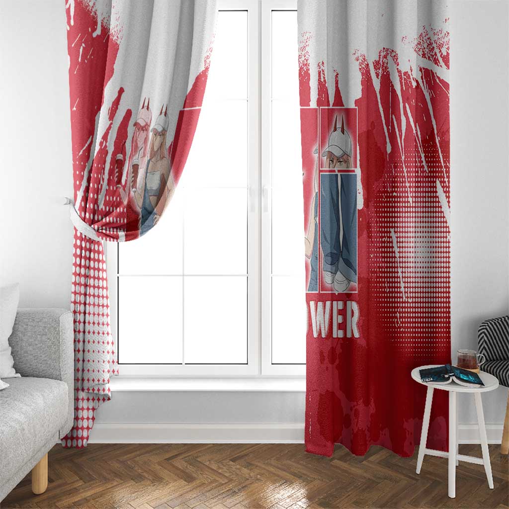 Power Chainsaw Man Window Curtain Grunge Pop Manga Panel Style