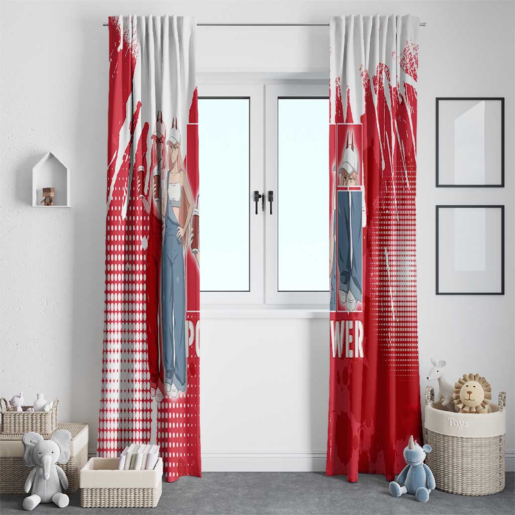 Power Chainsaw Man Window Curtain Grunge Pop Manga Panel Style