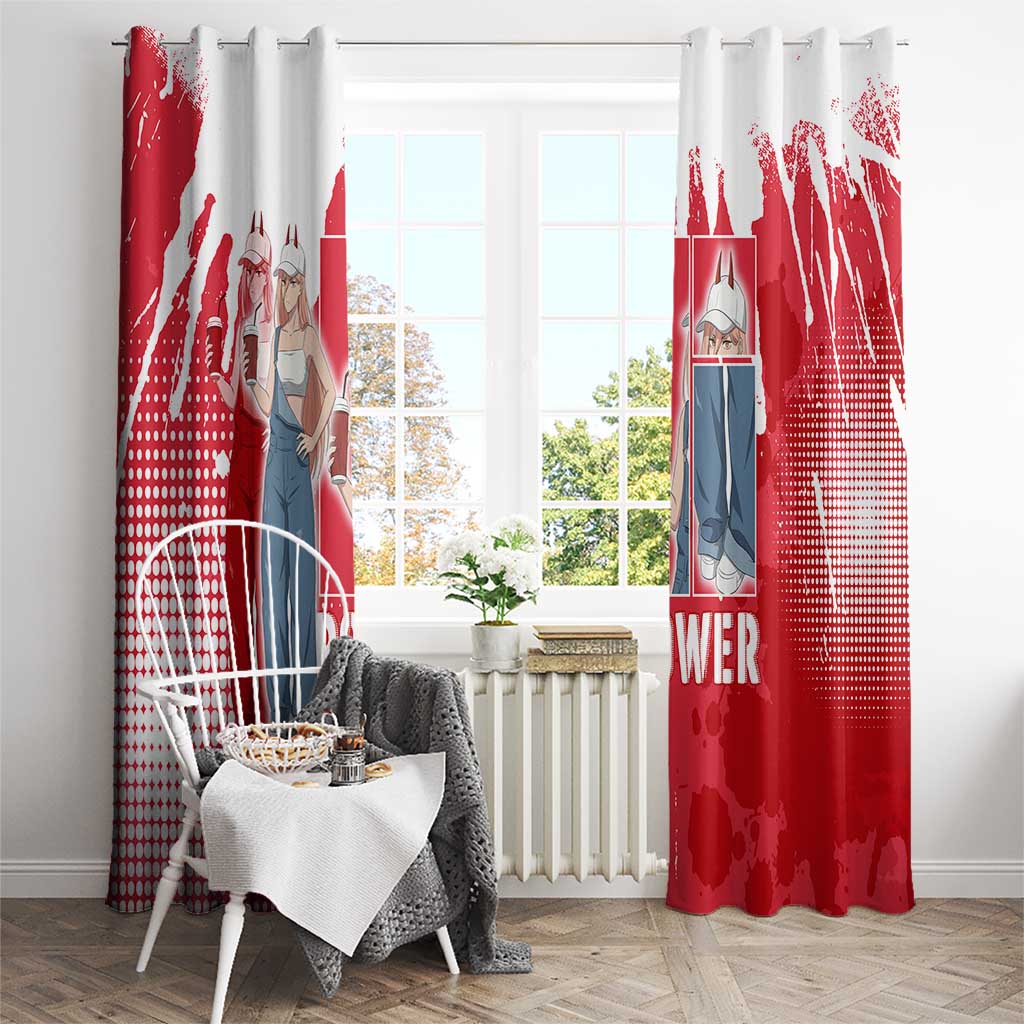 Power Chainsaw Man Window Curtain Grunge Pop Manga Panel Style