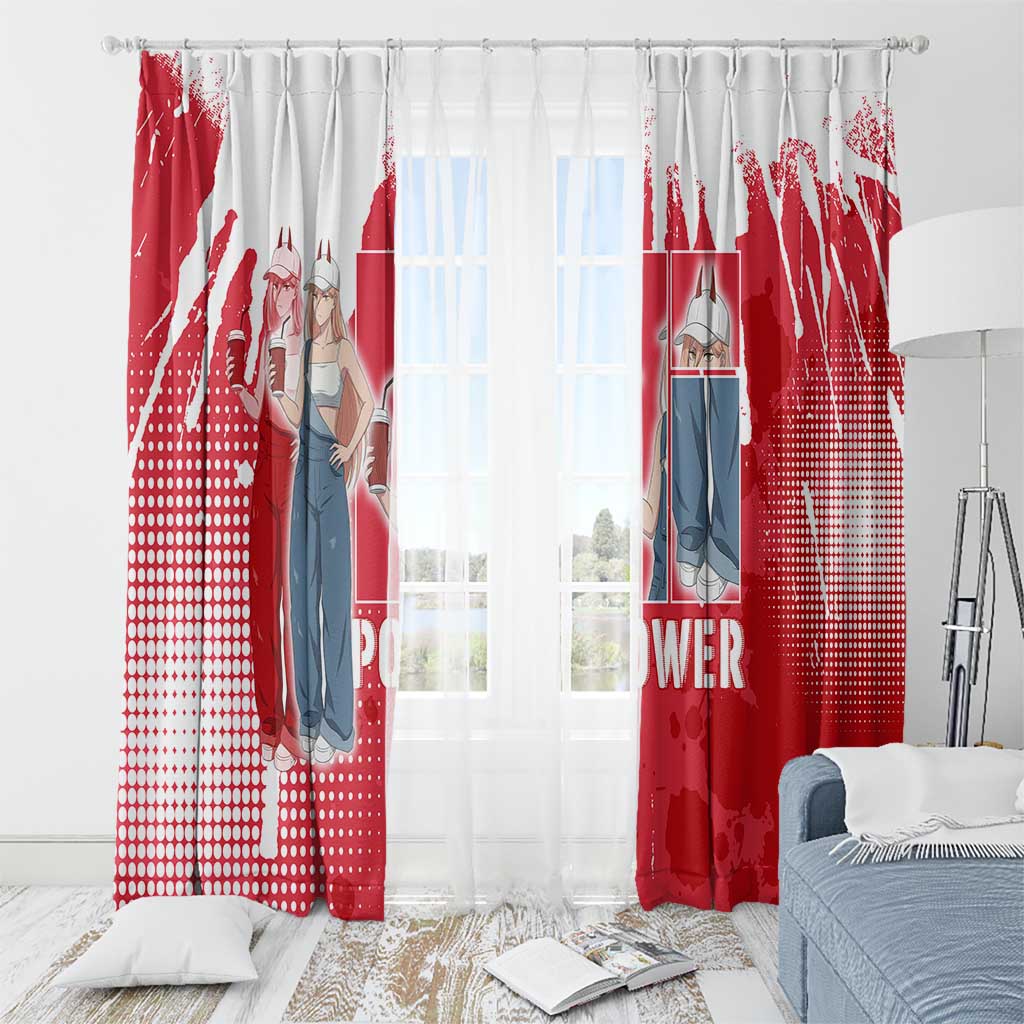 Power Chainsaw Man Window Curtain Grunge Pop Manga Panel Style