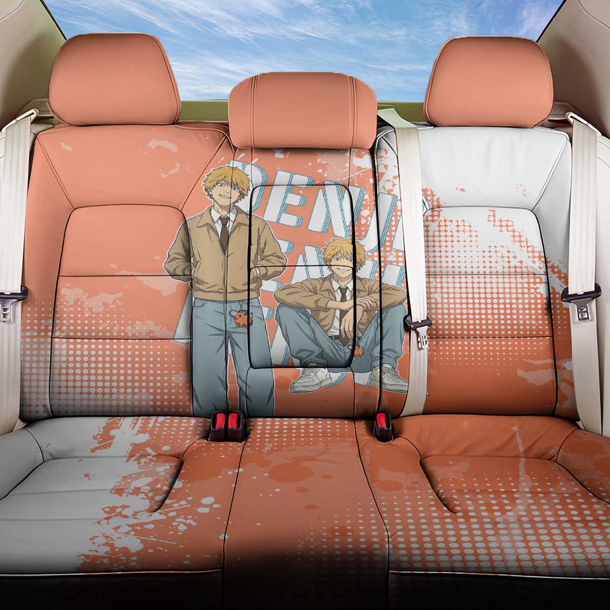 Denji Casual Chainsaw Man Back Car Seat Cover Retro Manga Grunge Style