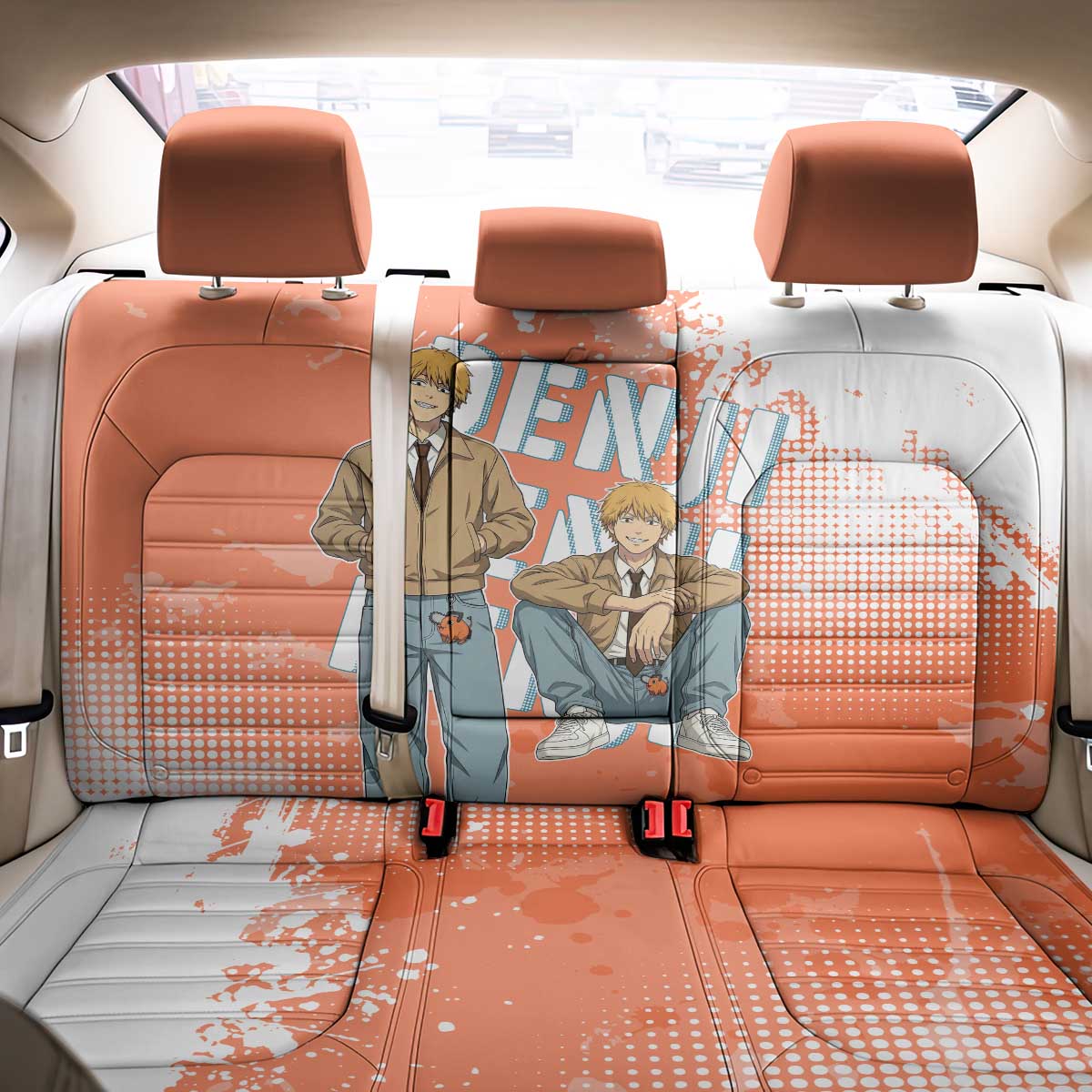 Denji Casual Chainsaw Man Back Car Seat Cover Retro Manga Grunge Style