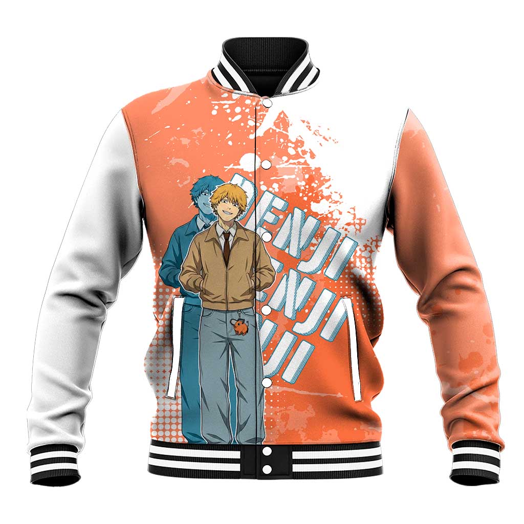 Denji Casual Chainsaw Man Baseball Jacket Retro Manga Grunge Style