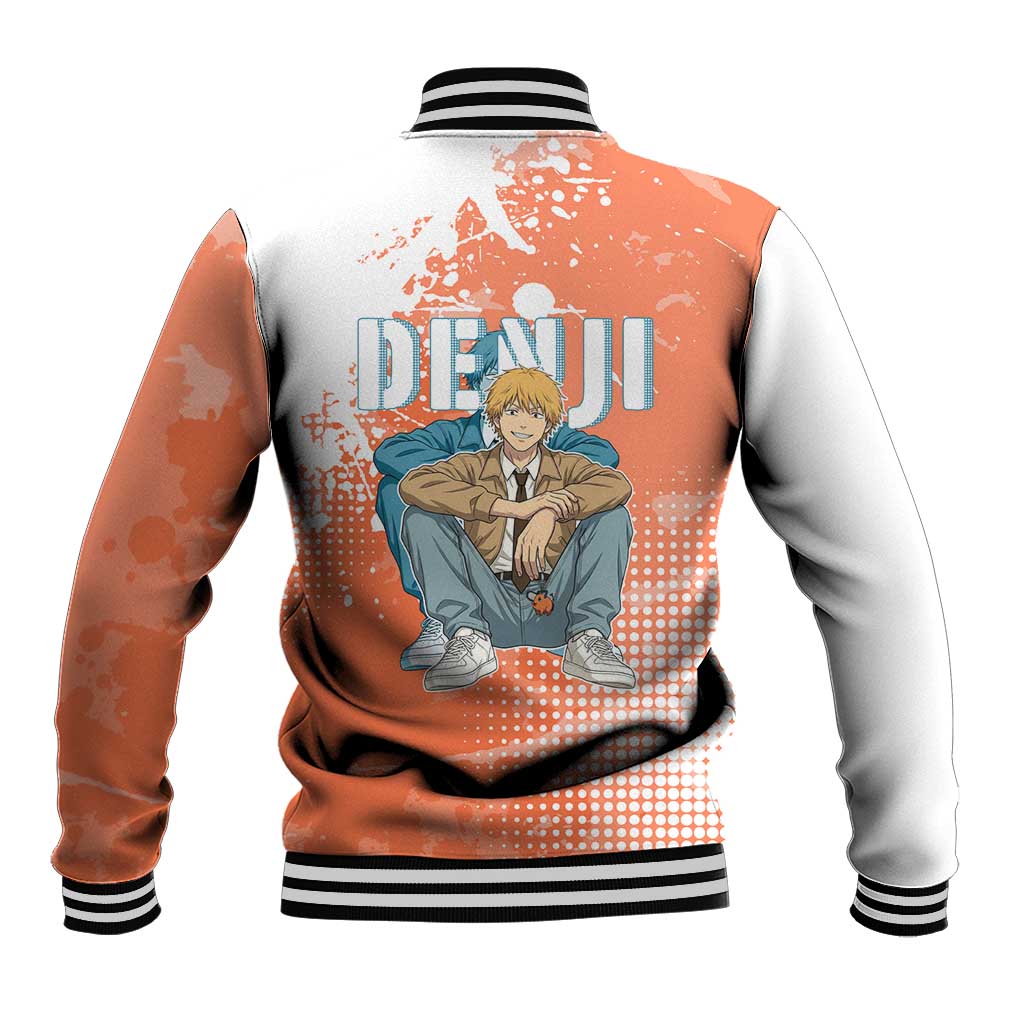 Denji Casual Chainsaw Man Baseball Jacket Retro Manga Grunge Style
