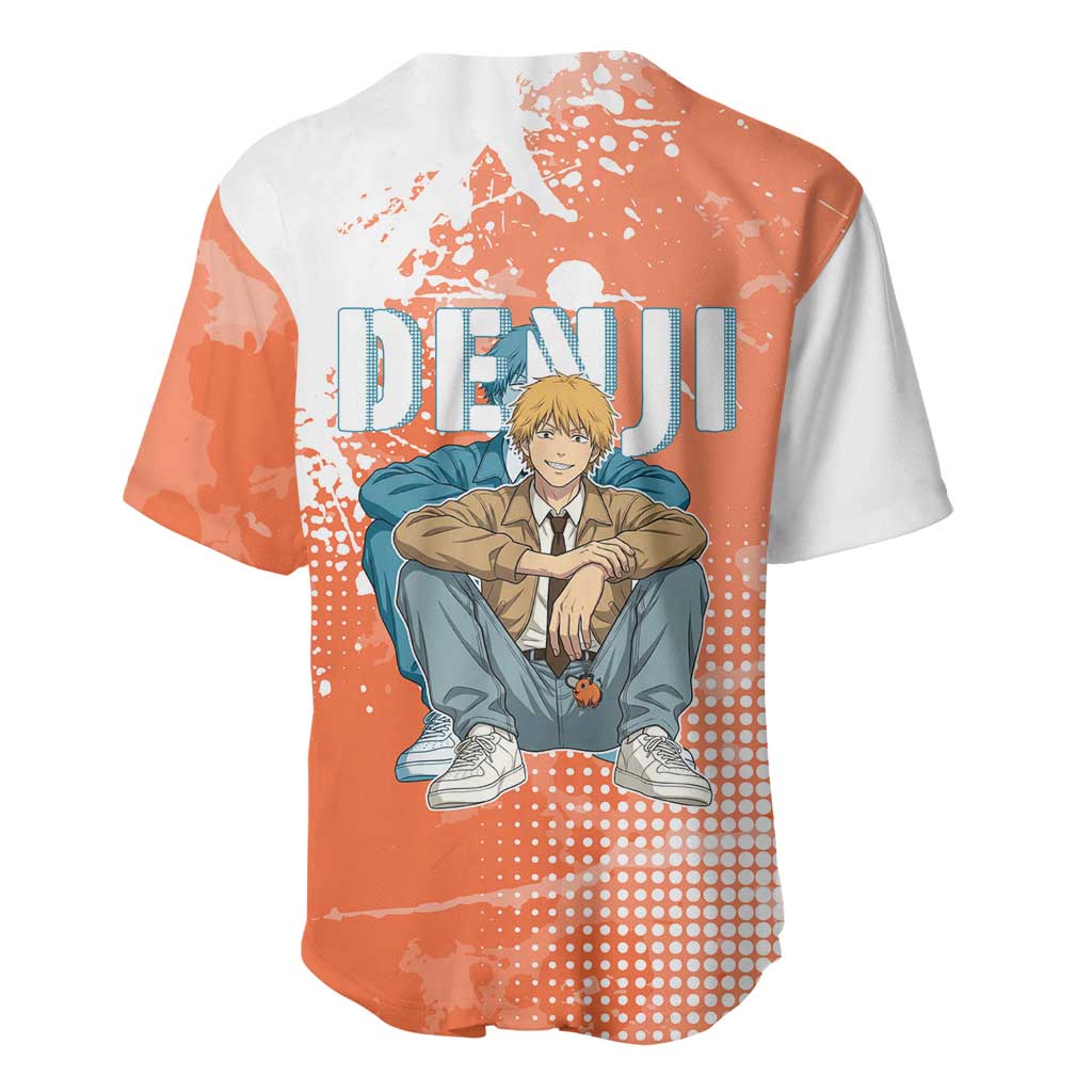 Denji Casual Chainsaw Man Baseball Jersey Retro Manga Grunge Style