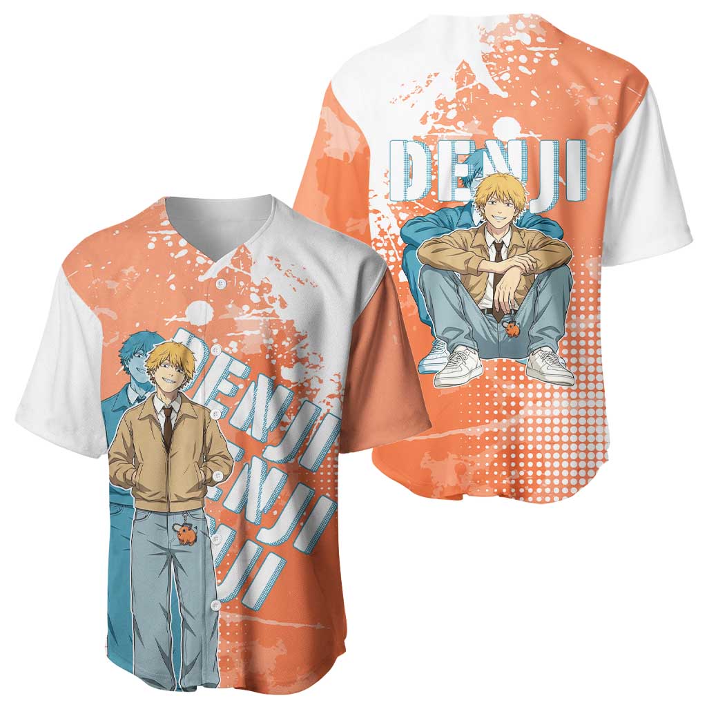 Denji Casual Chainsaw Man Baseball Jersey Retro Manga Grunge Style