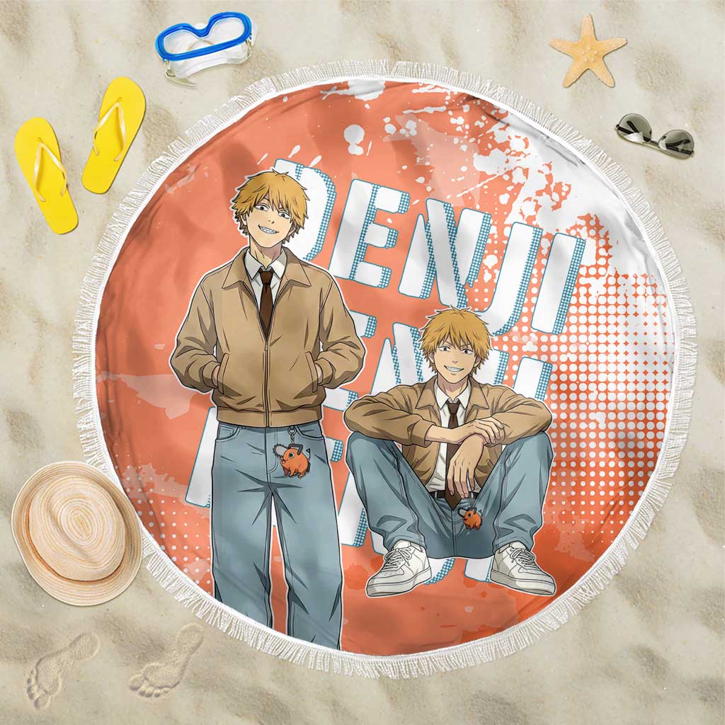 Denji Casual Chainsaw Man Beach Blanket Retro Manga Grunge Style