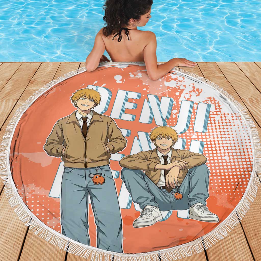 Denji Casual Chainsaw Man Beach Blanket Retro Manga Grunge Style