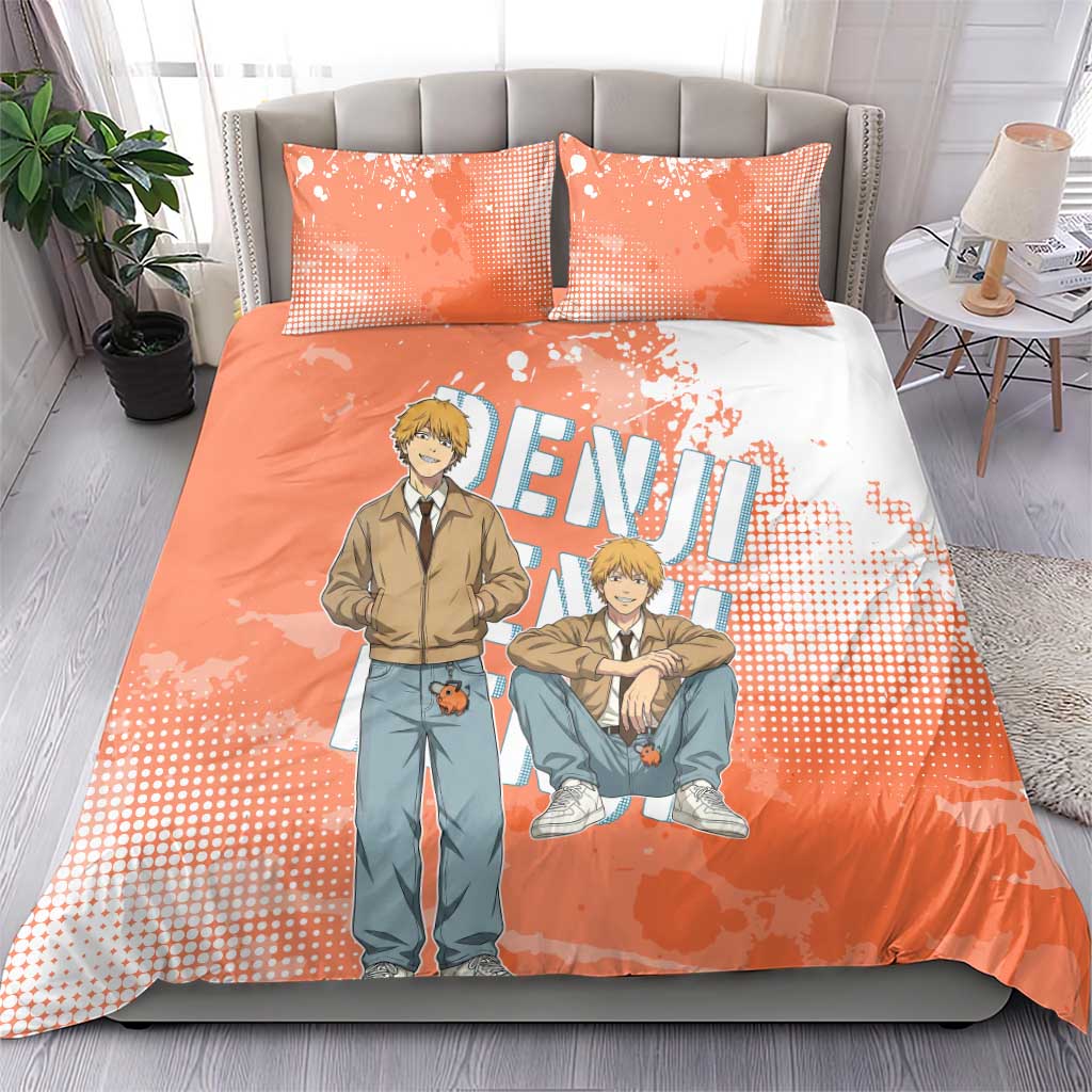 Denji Casual Chainsaw Man Bedding Set Retro Manga Grunge Style