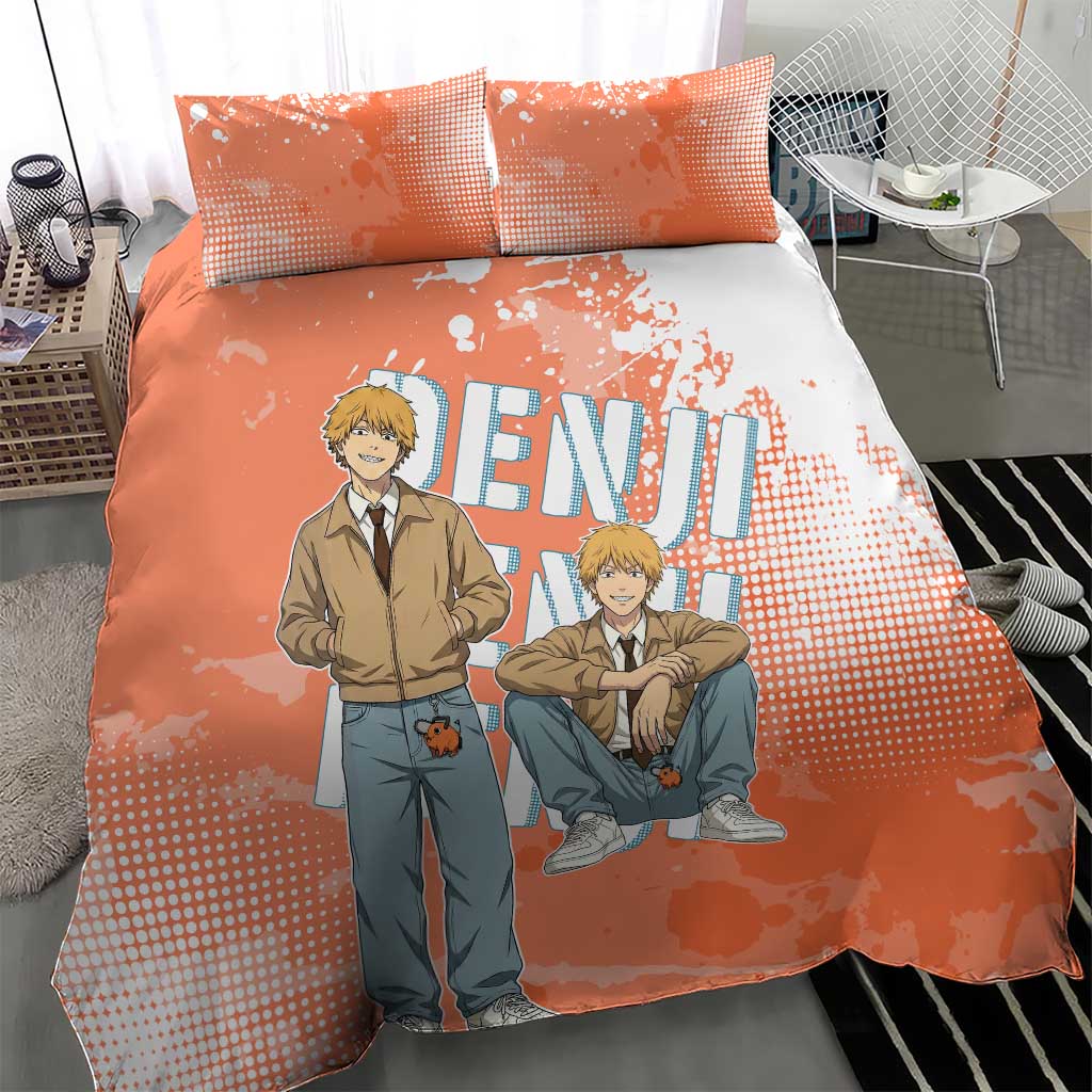 Denji Casual Chainsaw Man Bedding Set Retro Manga Grunge Style