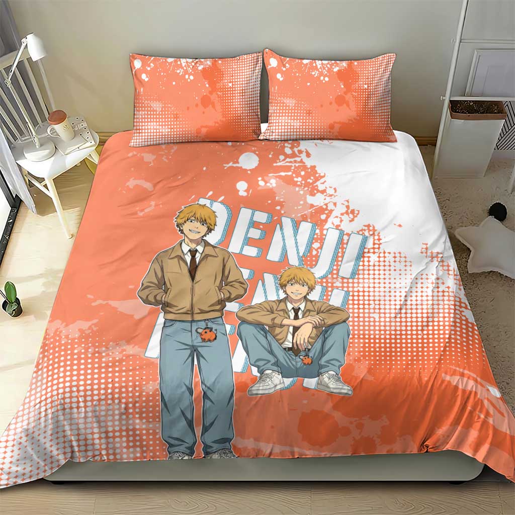 Denji Casual Chainsaw Man Bedding Set Retro Manga Grunge Style