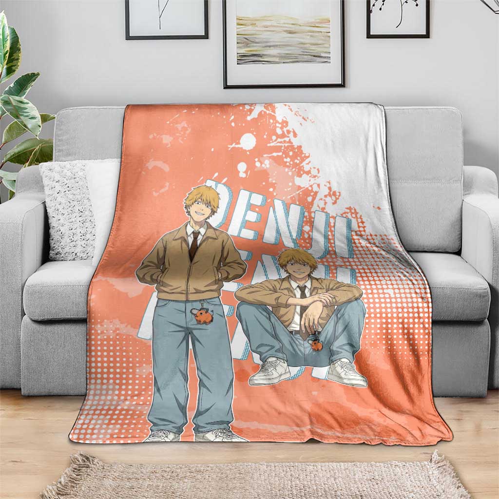 Denji Casual Chainsaw Man Blanket Retro Manga Grunge Style