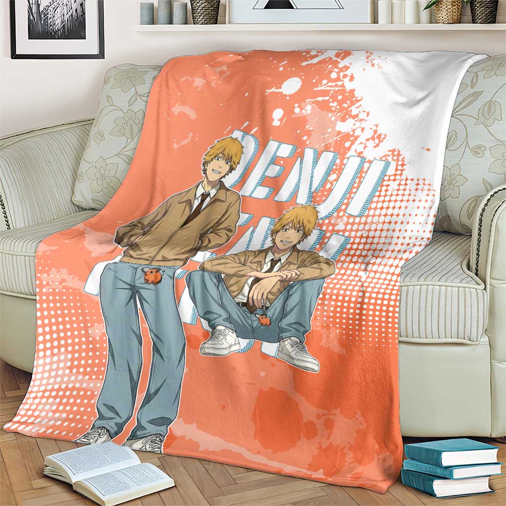 Denji Casual Chainsaw Man Blanket Retro Manga Grunge Style
