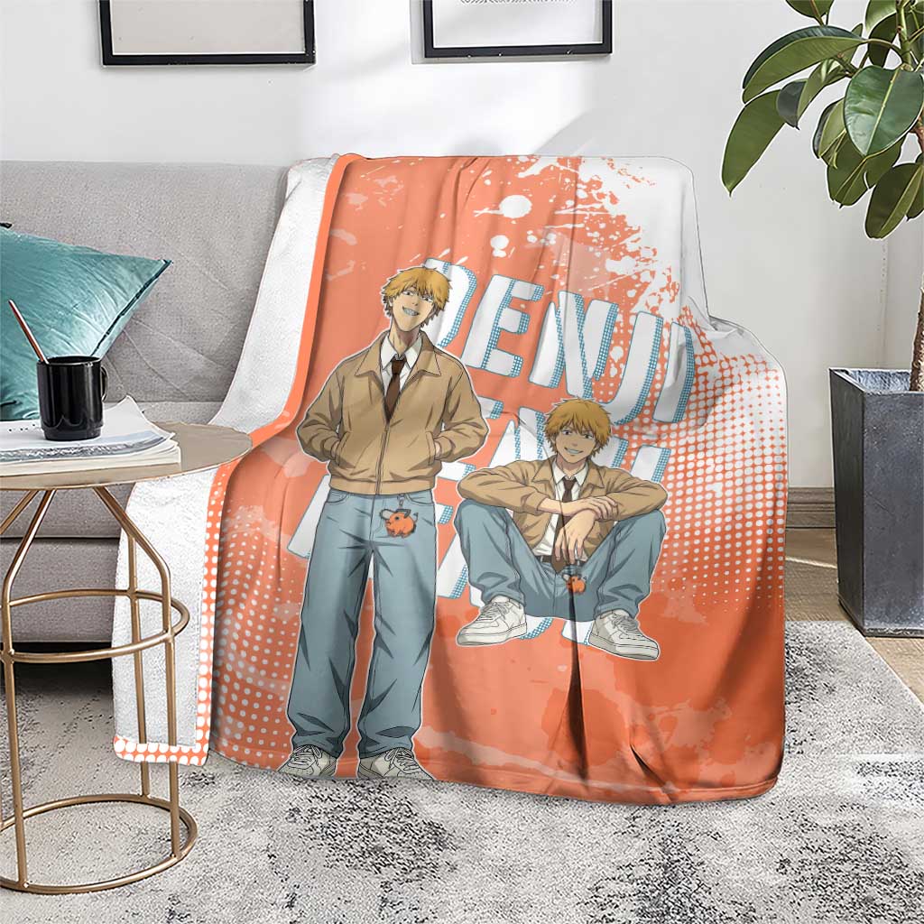Denji Casual Chainsaw Man Blanket Retro Manga Grunge Style