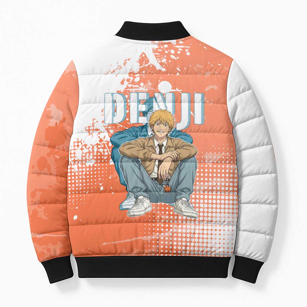 Denji Casual Chainsaw Man Bomber Puffer Jacket Retro Manga Grunge Style