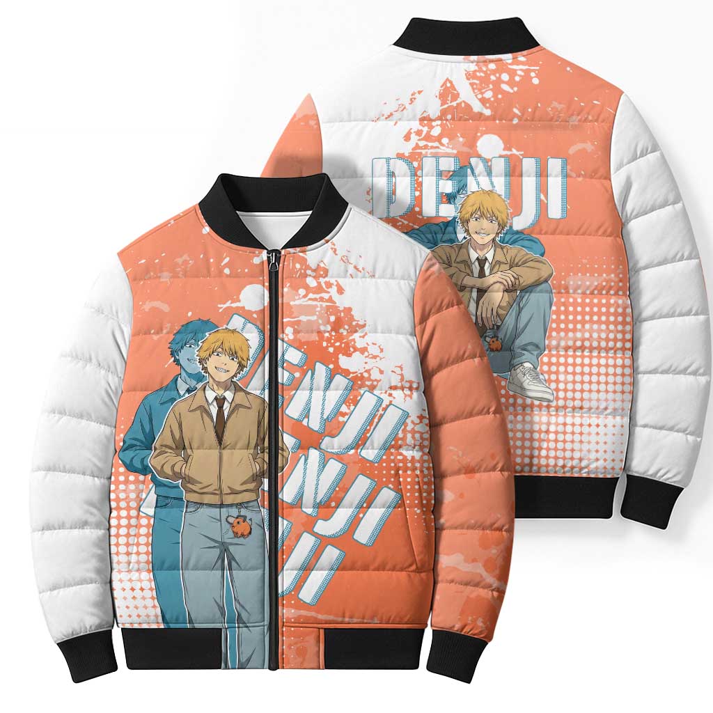 Denji Casual Chainsaw Man Bomber Puffer Jacket Retro Manga Grunge Style