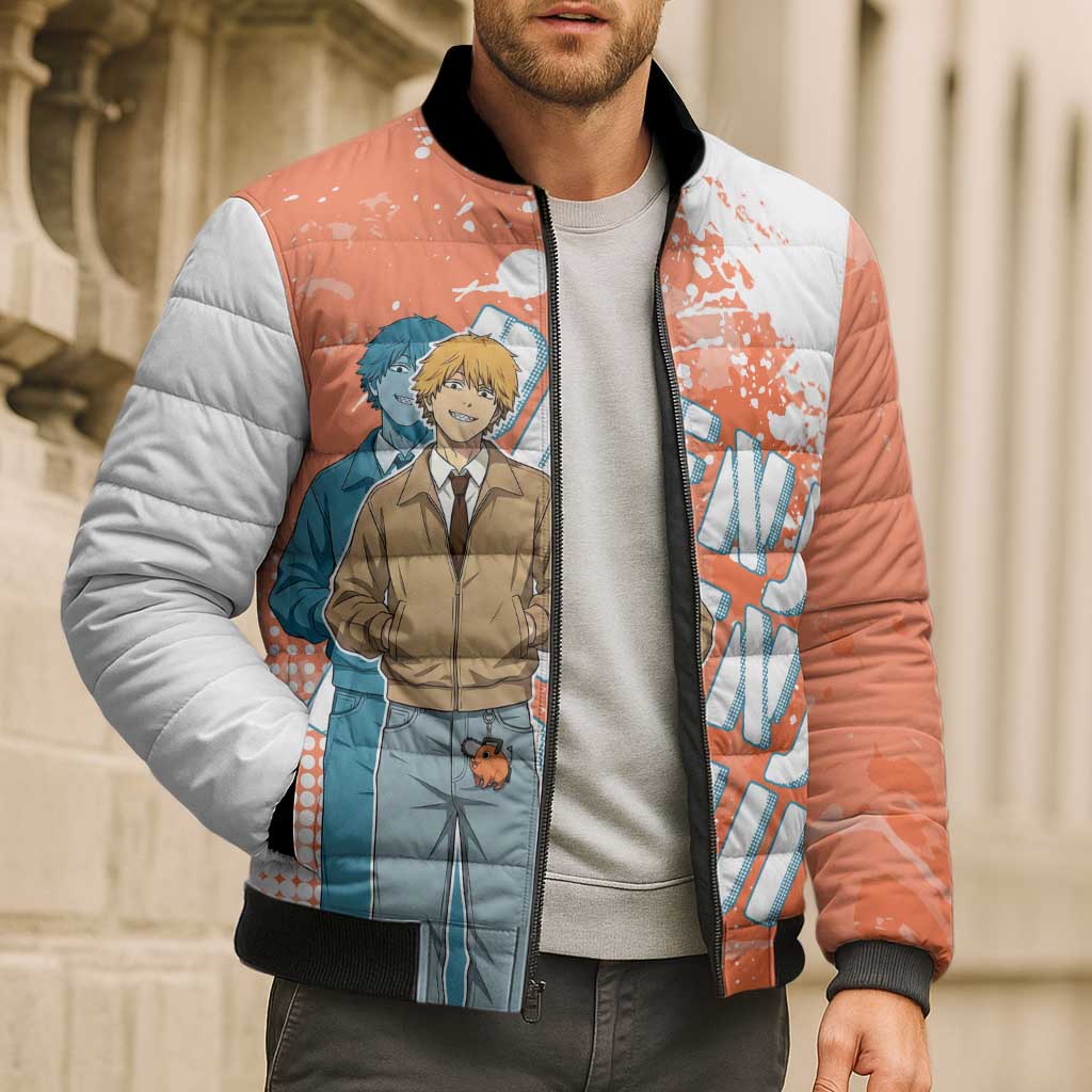 Denji Casual Chainsaw Man Bomber Puffer Jacket Retro Manga Grunge Style