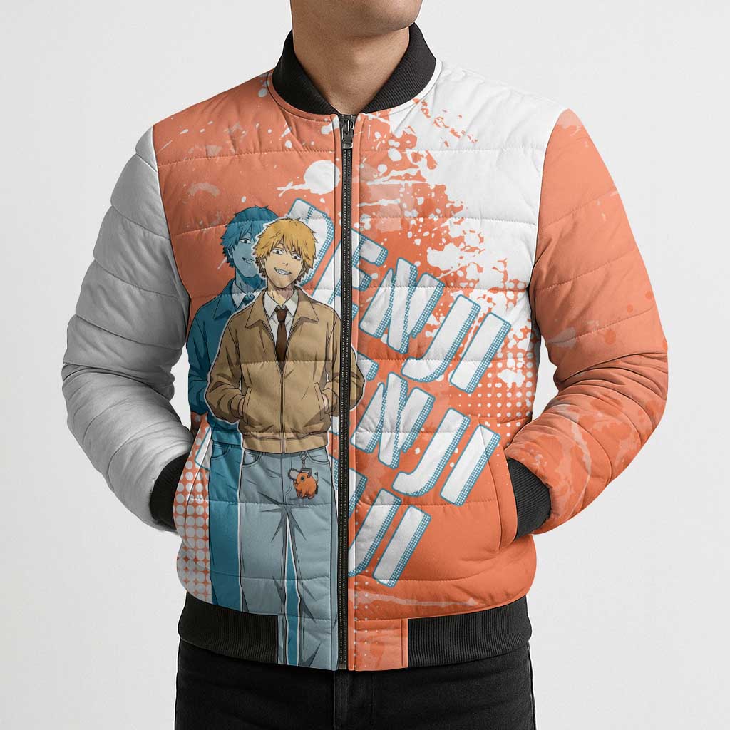 Denji Casual Chainsaw Man Bomber Puffer Jacket Retro Manga Grunge Style
