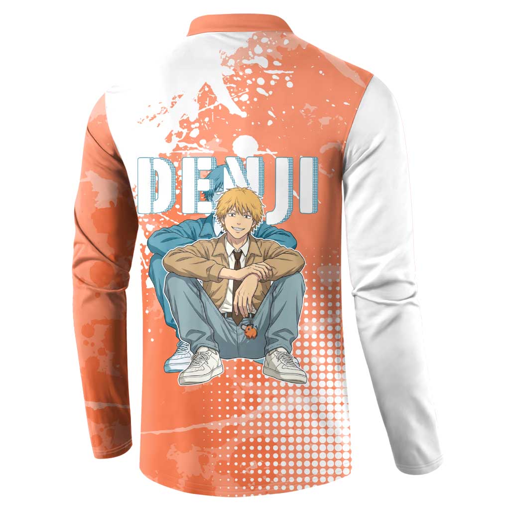 Denji Casual Chainsaw Man Button Sweatshirt Retro Manga Grunge Style