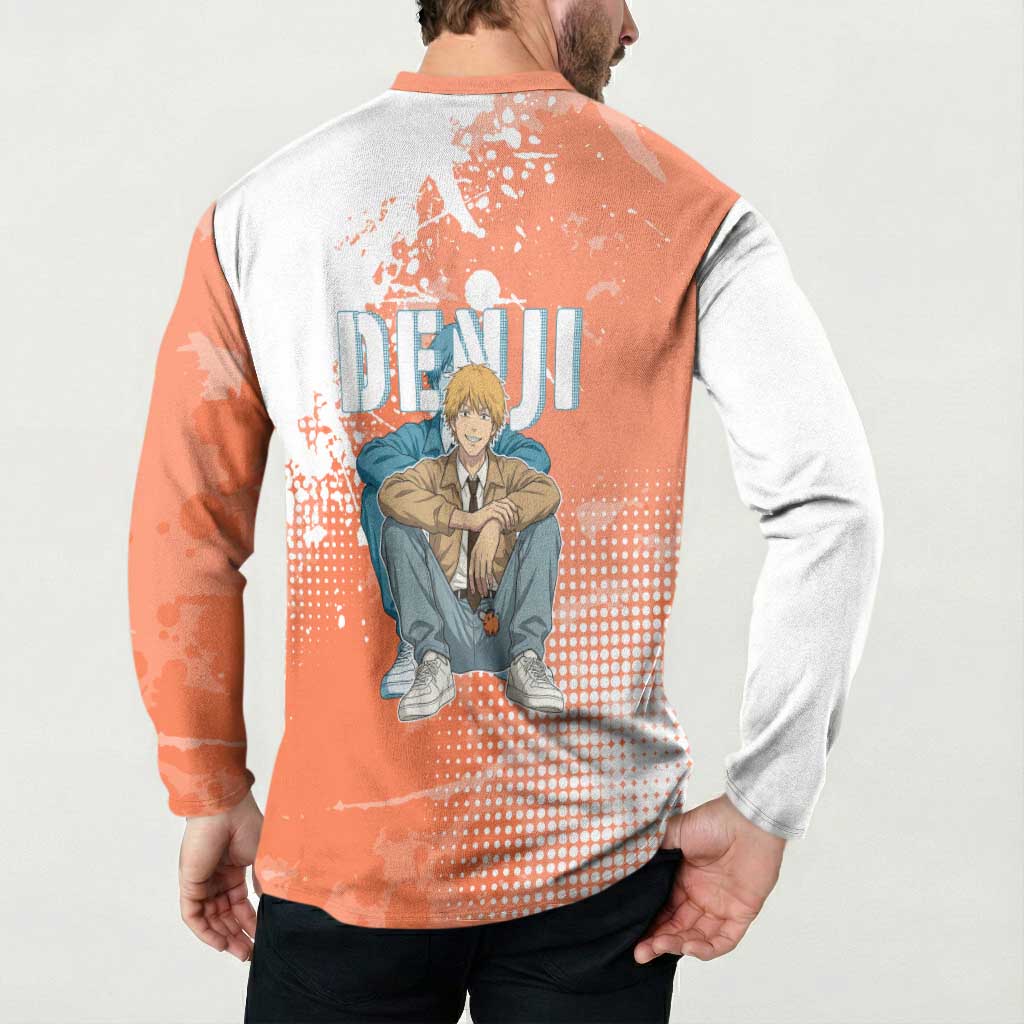 Denji Casual Chainsaw Man Button Sweatshirt Retro Manga Grunge Style