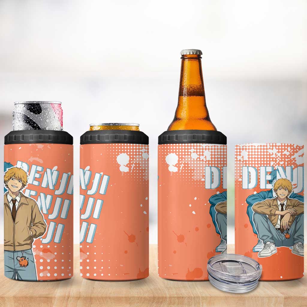 Denji Casual Chainsaw Man 4 in 1 Can Cooler Tumbler Retro Manga Grunge Style