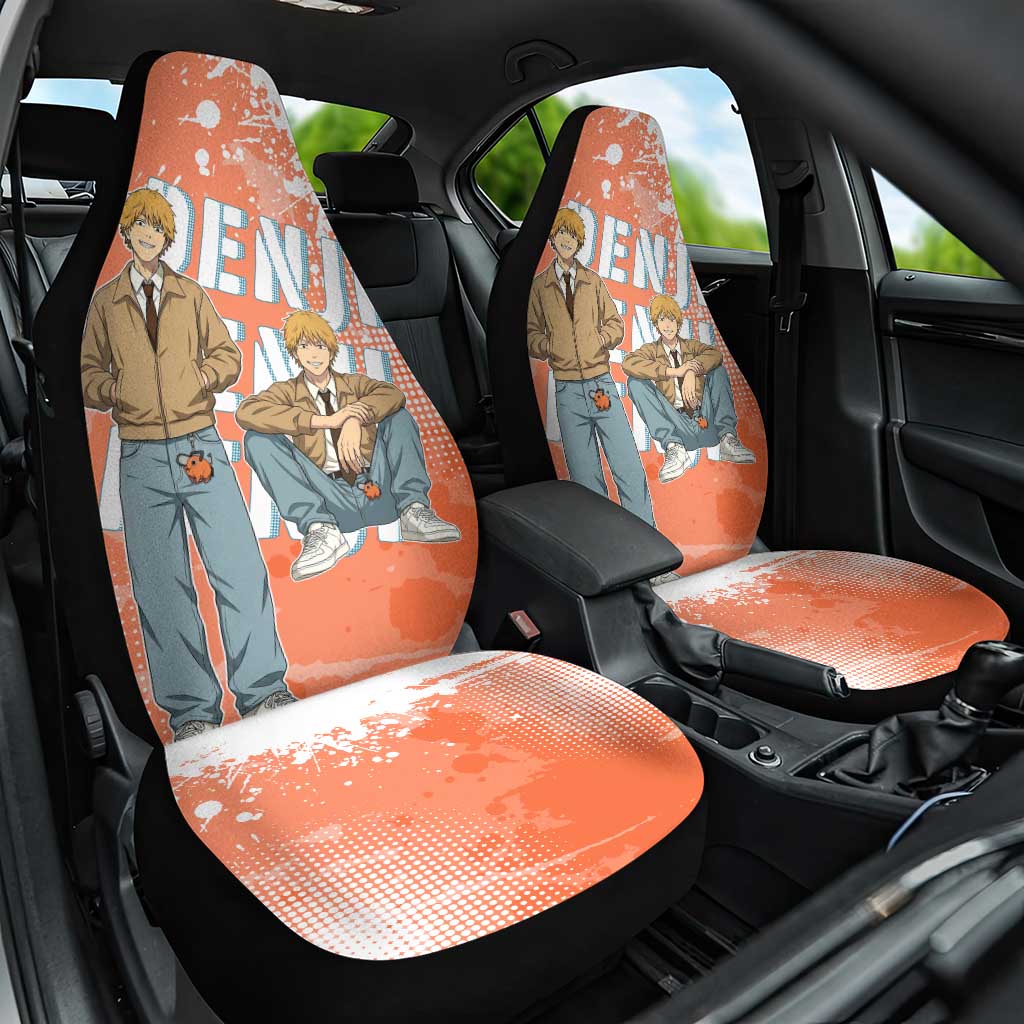 Denji Casual Chainsaw Man Car Seat Cover Retro Manga Grunge Style