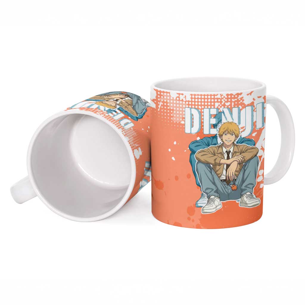 Denji Casual Chainsaw Man Ceramic Mug Retro Manga Grunge Style