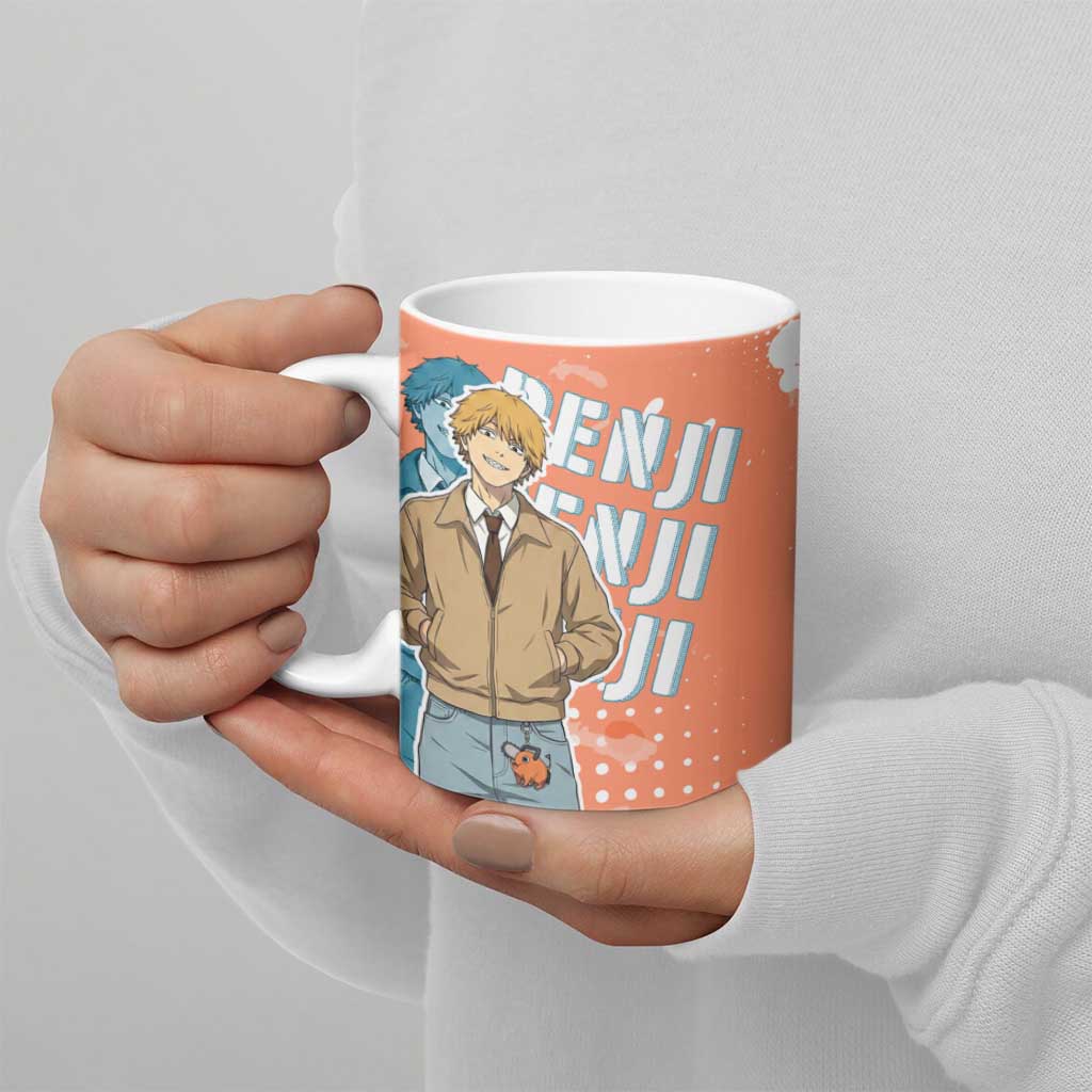Denji Casual Chainsaw Man Ceramic Mug Retro Manga Grunge Style