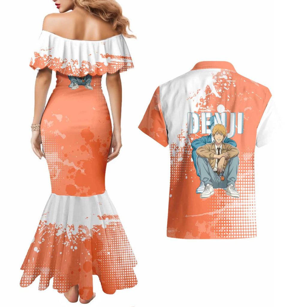 Denji Casual Chainsaw Man Couples Matching Mermaid Dress and Hawaiian Shirt Retro Manga Grunge Style