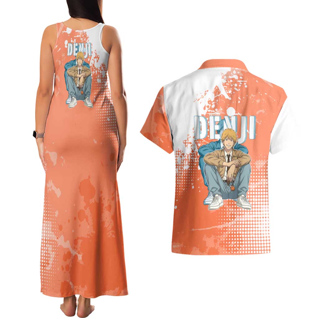 Denji Casual Chainsaw Man Couples Matching Tank Maxi Dress and Hawaiian Shirt Retro Manga Grunge Style