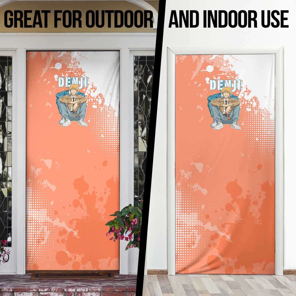 Denji Casual Chainsaw Man Door Cover Retro Manga Grunge Style