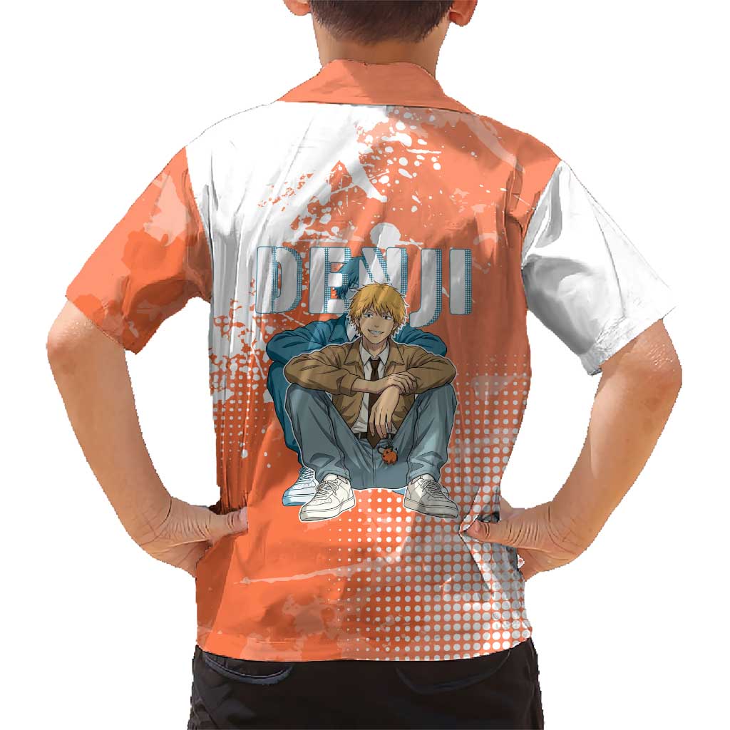 Denji Casual Chainsaw Man Family Matching Long Sleeve Bodycon Dress and Hawaiian Shirt Retro Manga Grunge Style