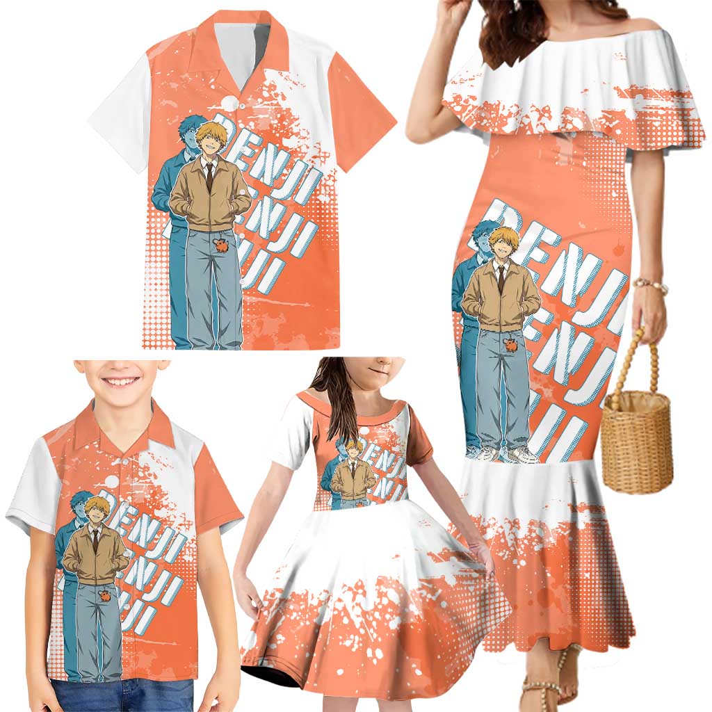 Denji Casual Chainsaw Man Family Matching Mermaid Dress and Hawaiian Shirt Retro Manga Grunge Style
