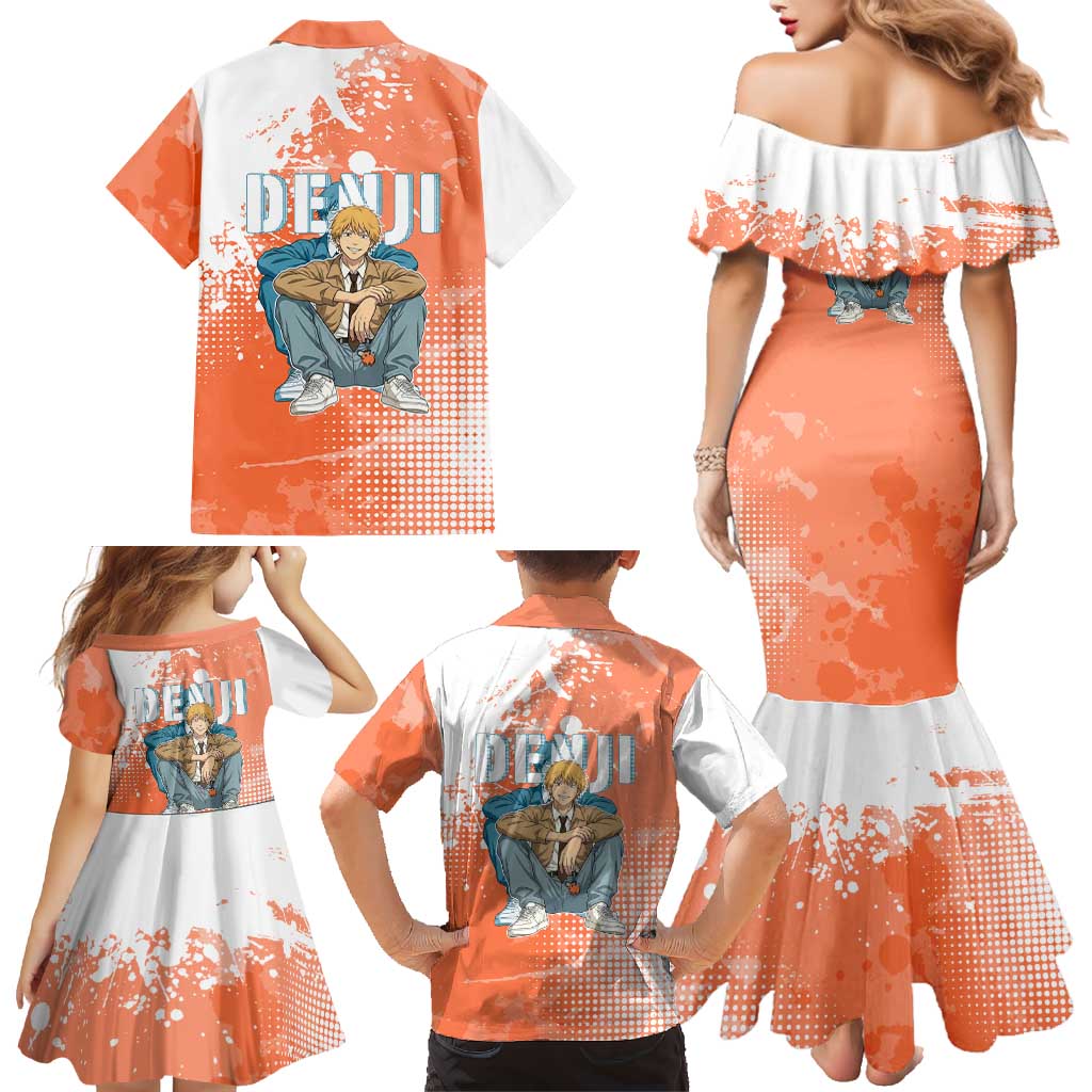 Denji Casual Chainsaw Man Family Matching Mermaid Dress and Hawaiian Shirt Retro Manga Grunge Style